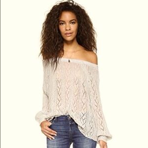 Free People Grey Off Shoulder Sweater